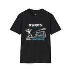 0 SHOTS - 100% Confidence T-Shirt - soccer fan t-shirt | GoalRush Studio