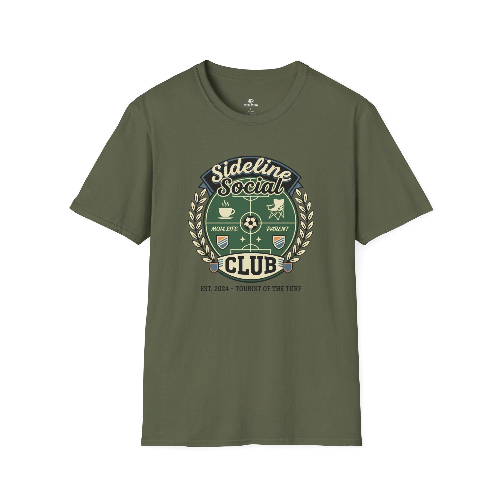 Sideline Social Club Funny Soccer T-Shirt