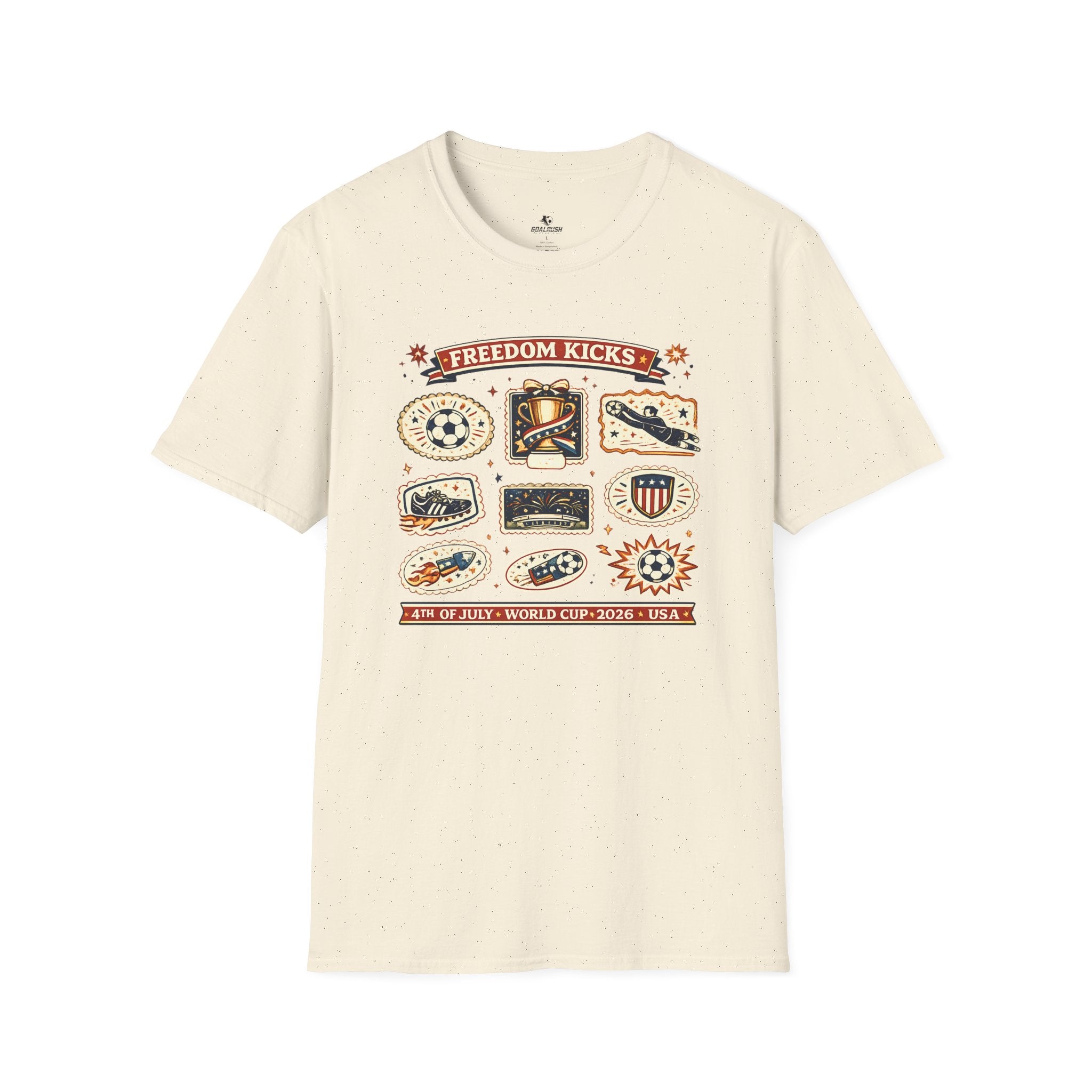 Independence Day - Retro Collage Grid World Cup T-Shirt