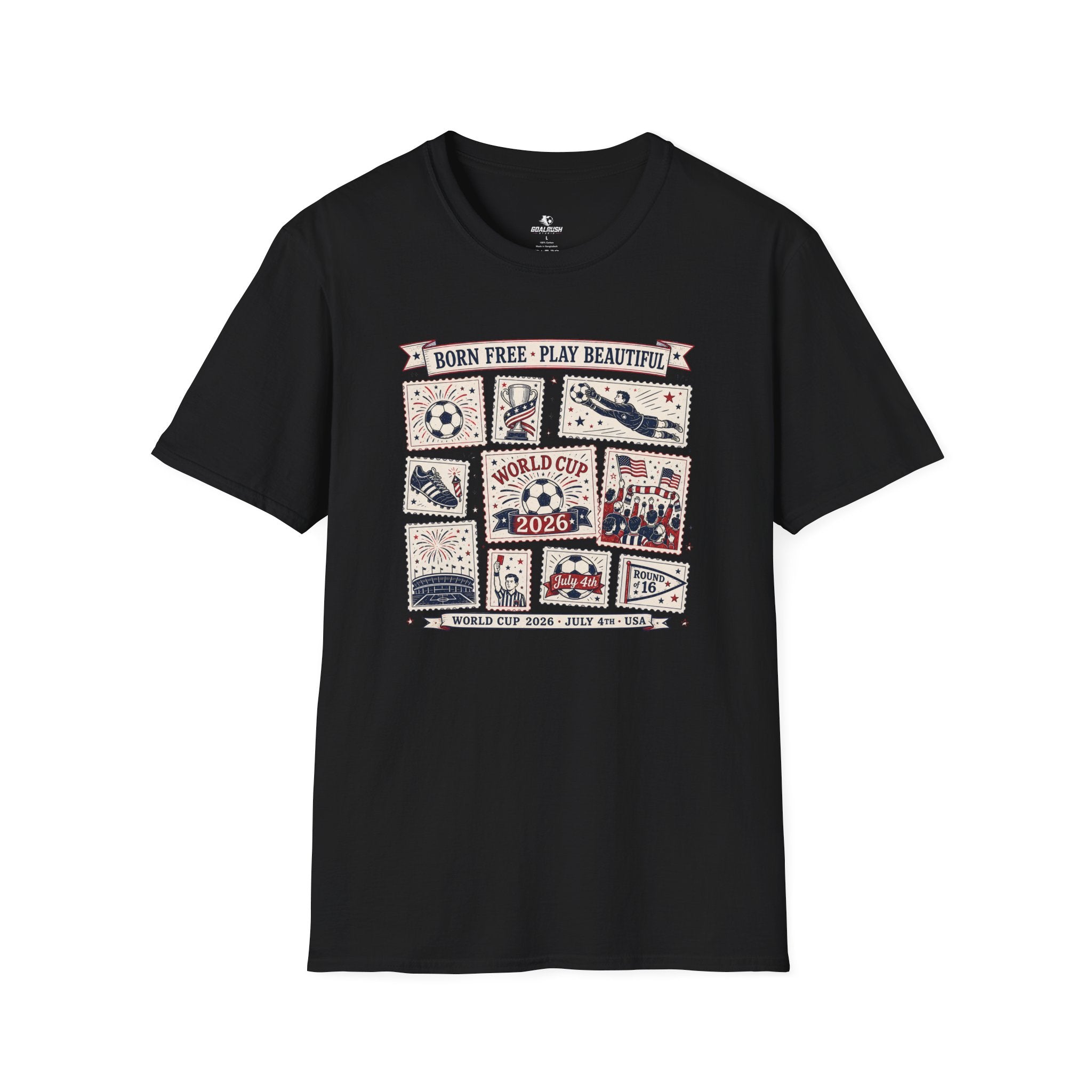 Independence Day - Retro Collage Grid World Cup T-Shirt