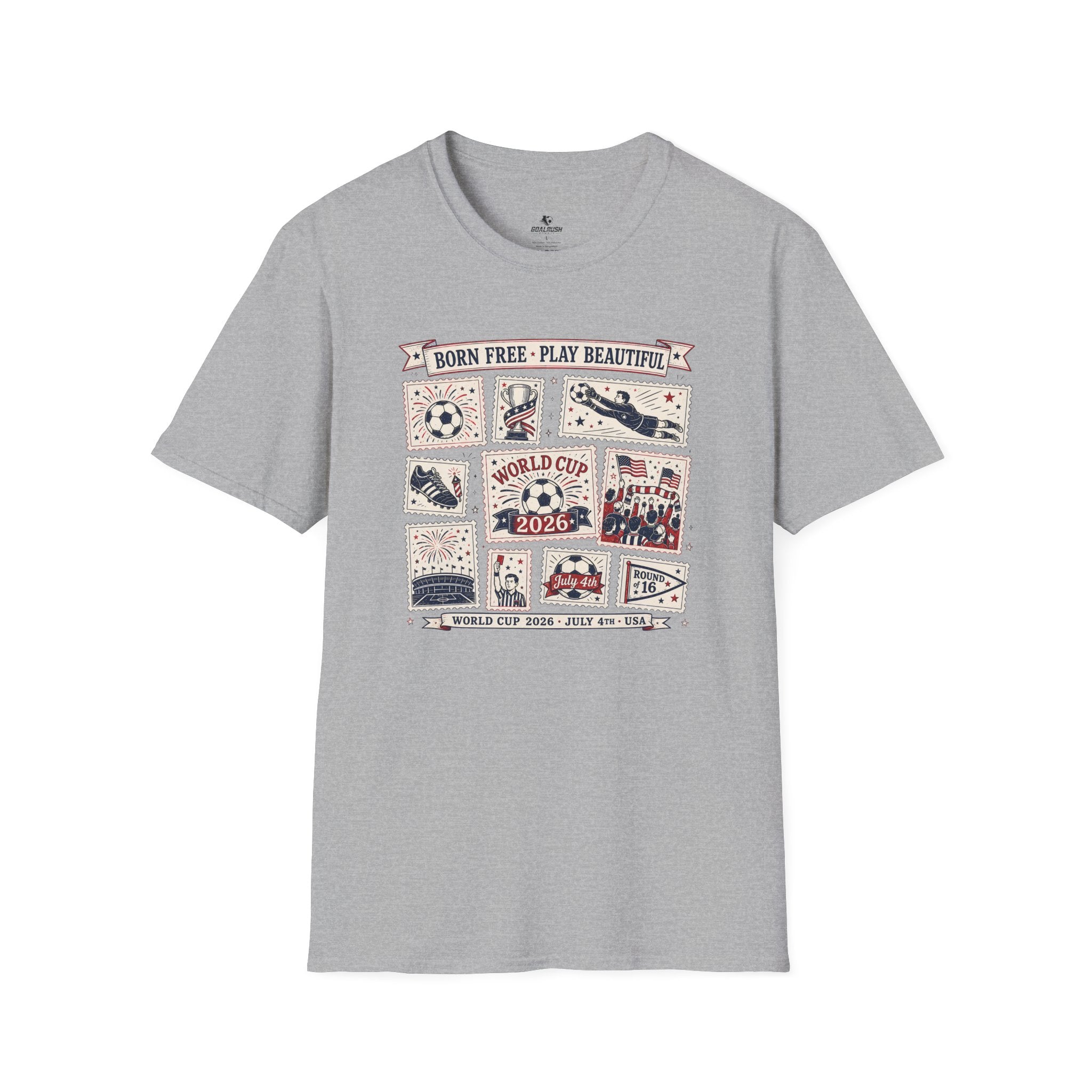 Independence Day - Retro Collage Grid World Cup T-Shirt