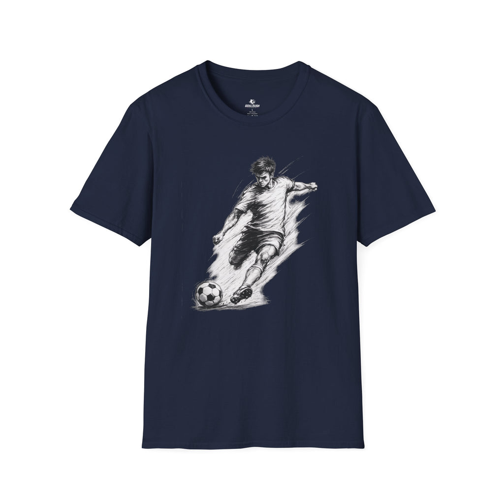Soccer Strike Pencil Art Sketch T-Shirt