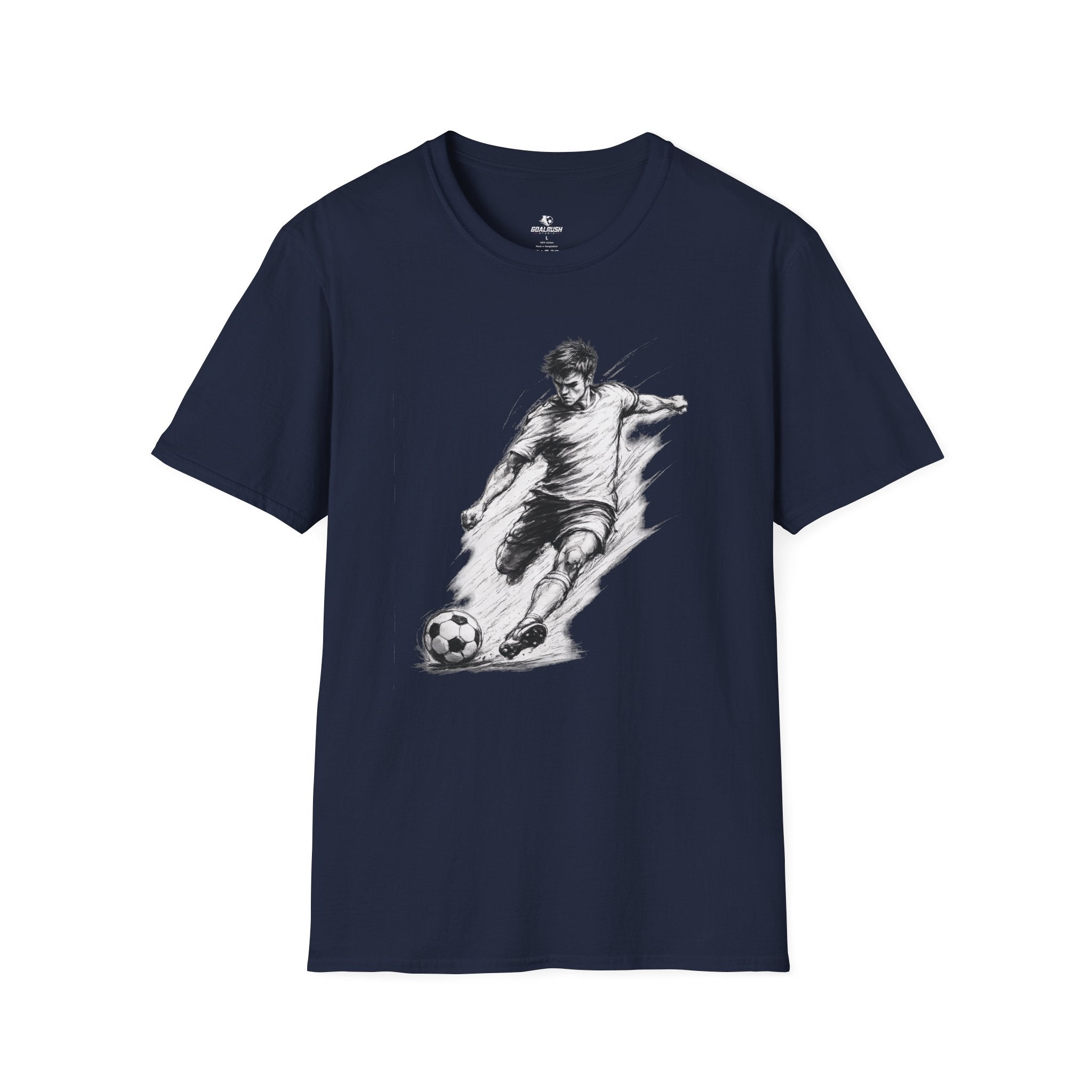 Soccer Strike Pencil Art Sketch T-Shirt