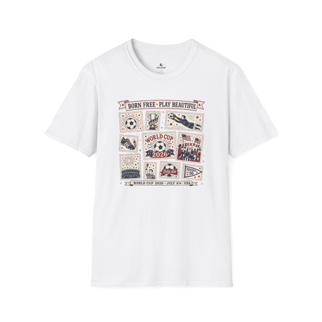 Independence Day - Retro Collage Grid World Cup T-Shirt