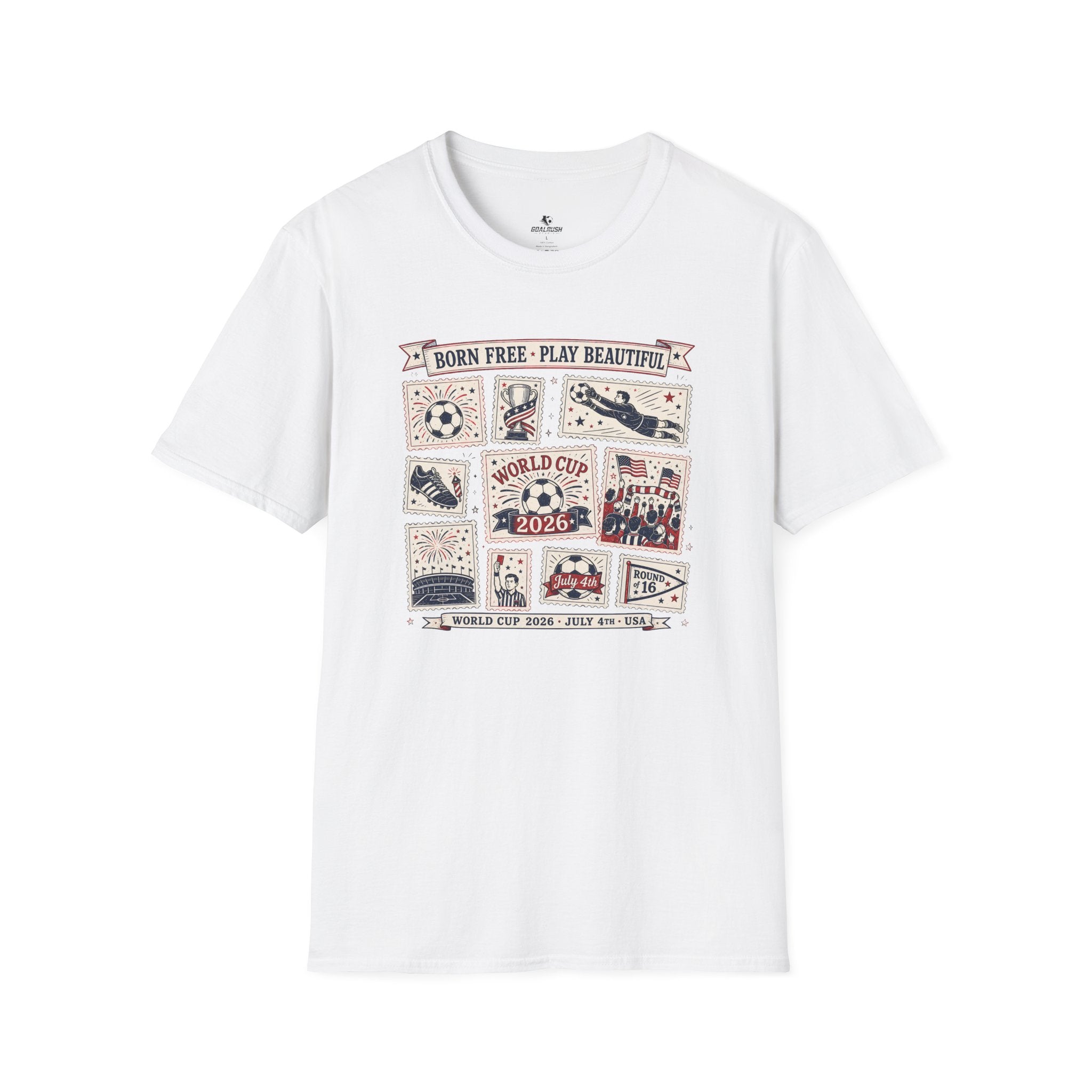 Independence Day - Retro Collage Grid World Cup T-Shirt