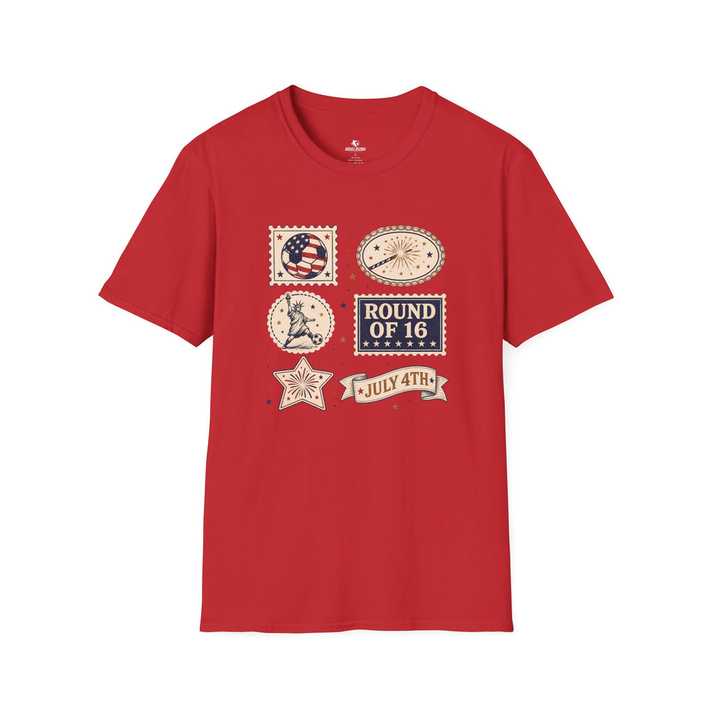 Independence Day - Retro Collage Grid World Cup T-Shirt