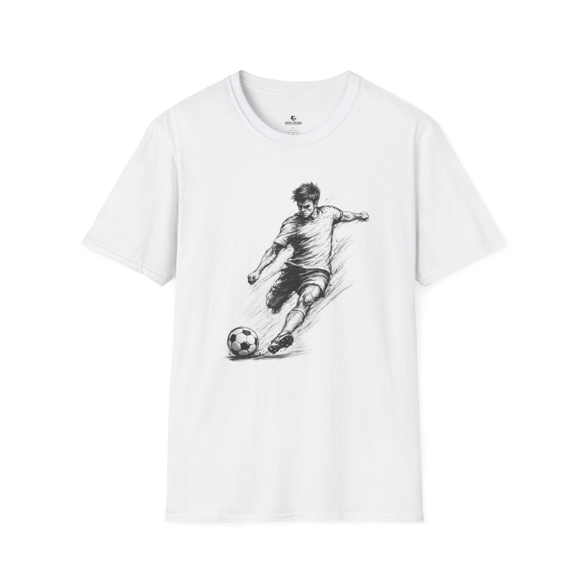 Soccer Strike Pencil Art Sketch T-Shirt