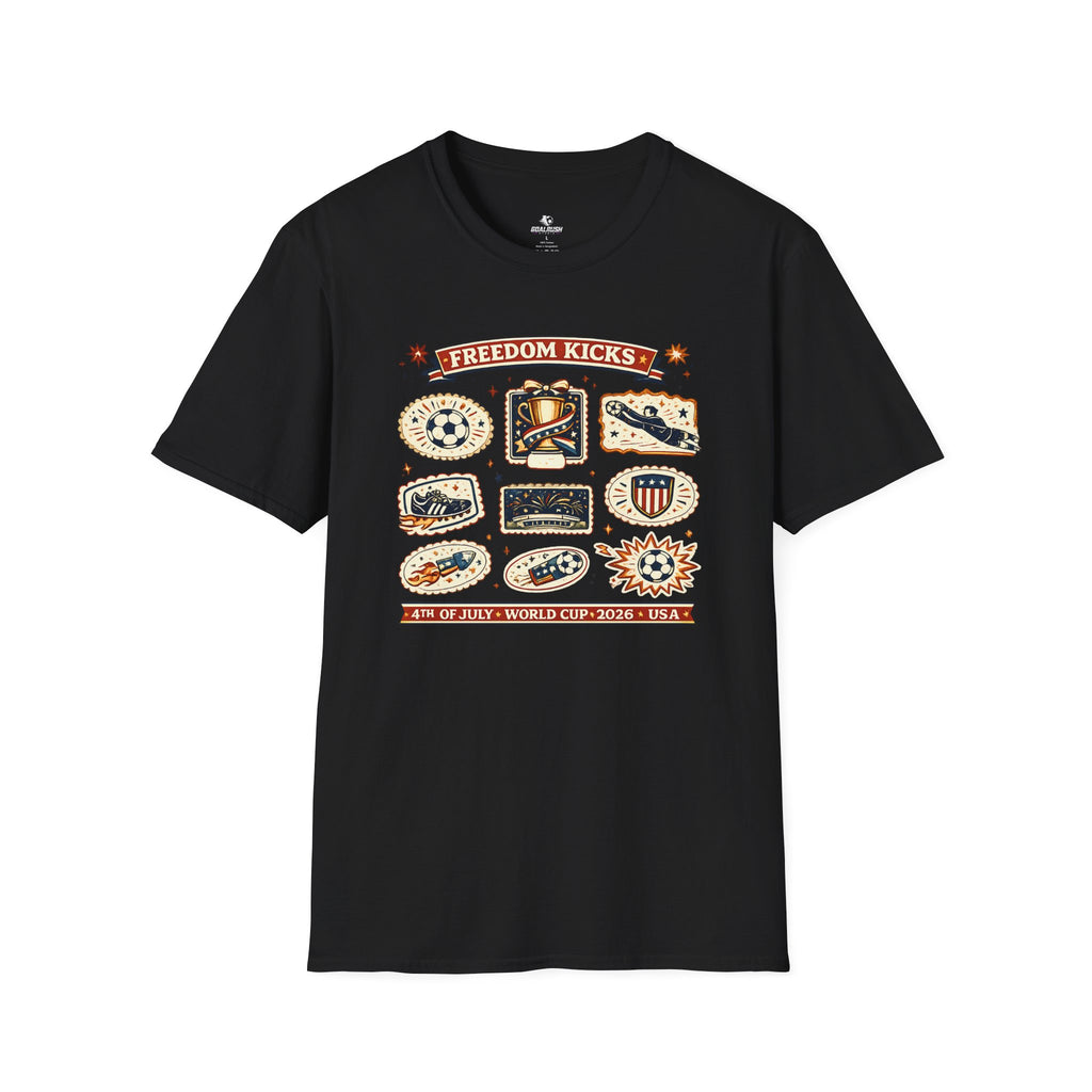 Independence Day - Retro Collage Grid World Cup T-Shirt