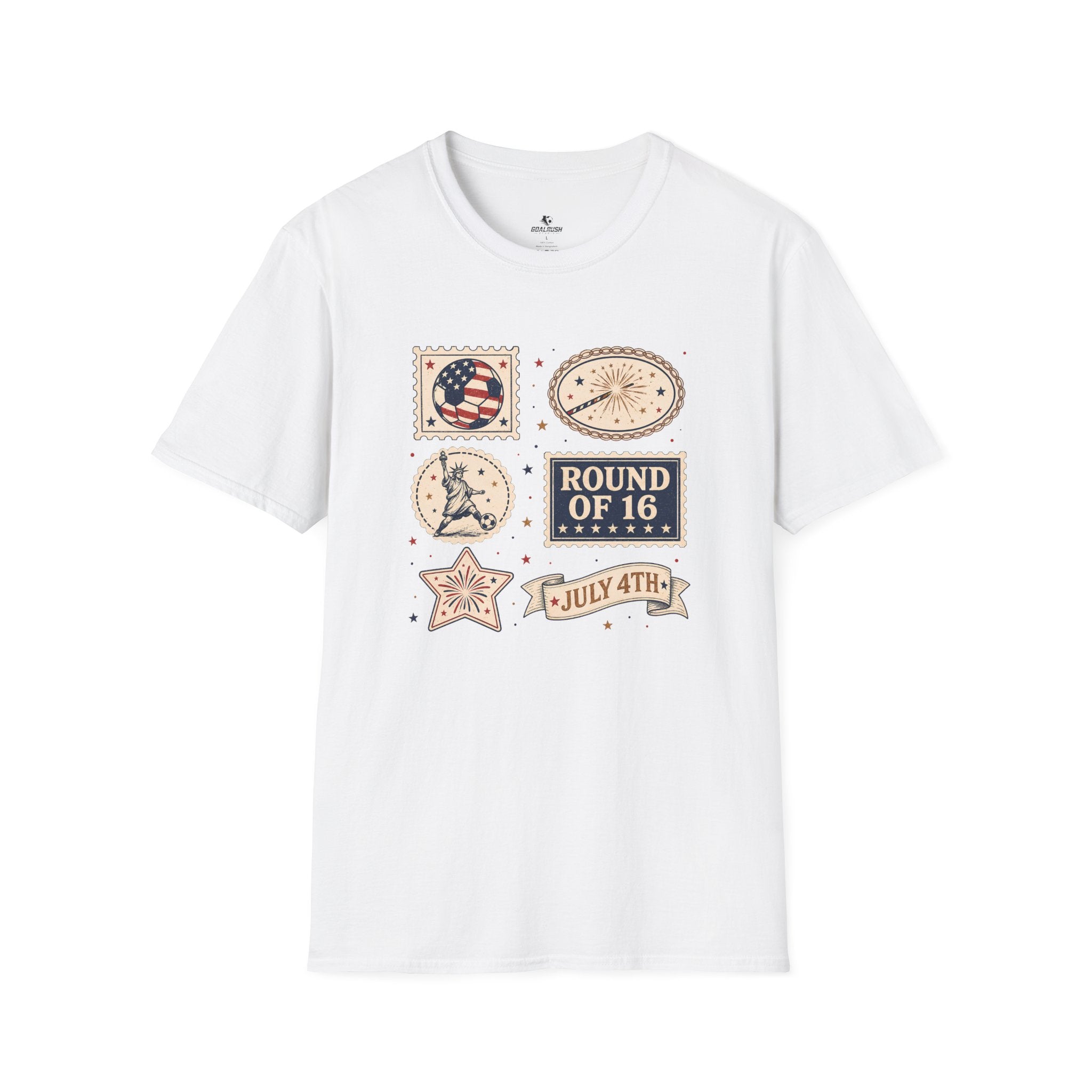 Independence Day - Retro Collage Grid World Cup T-Shirt