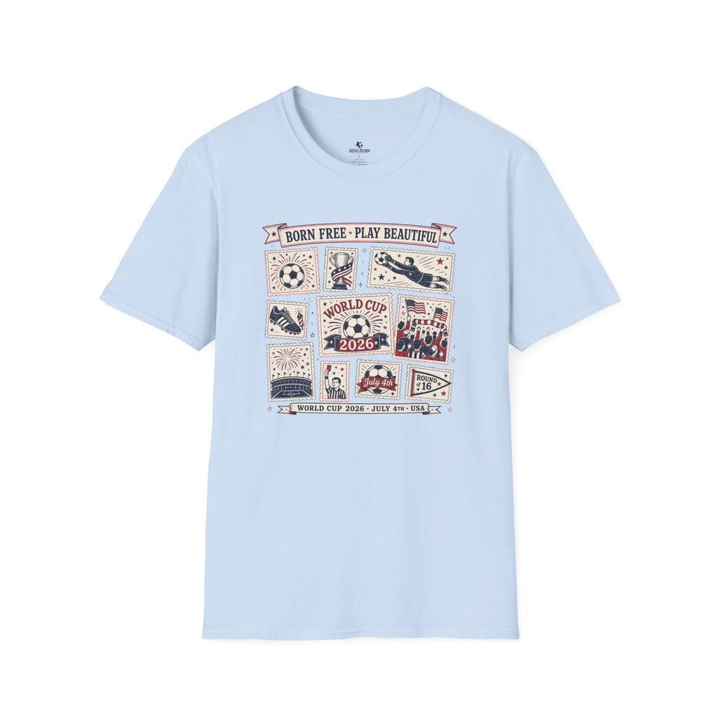 Independence Day - Retro Collage Grid World Cup T-Shirt