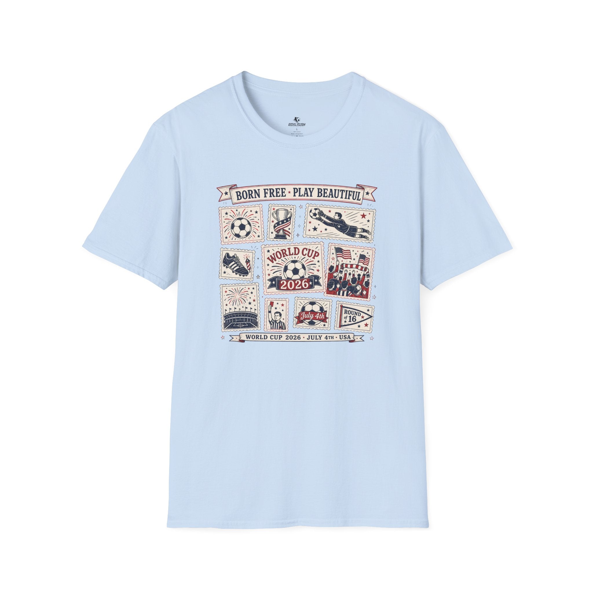 Independence Day - Retro Collage Grid World Cup T-Shirt