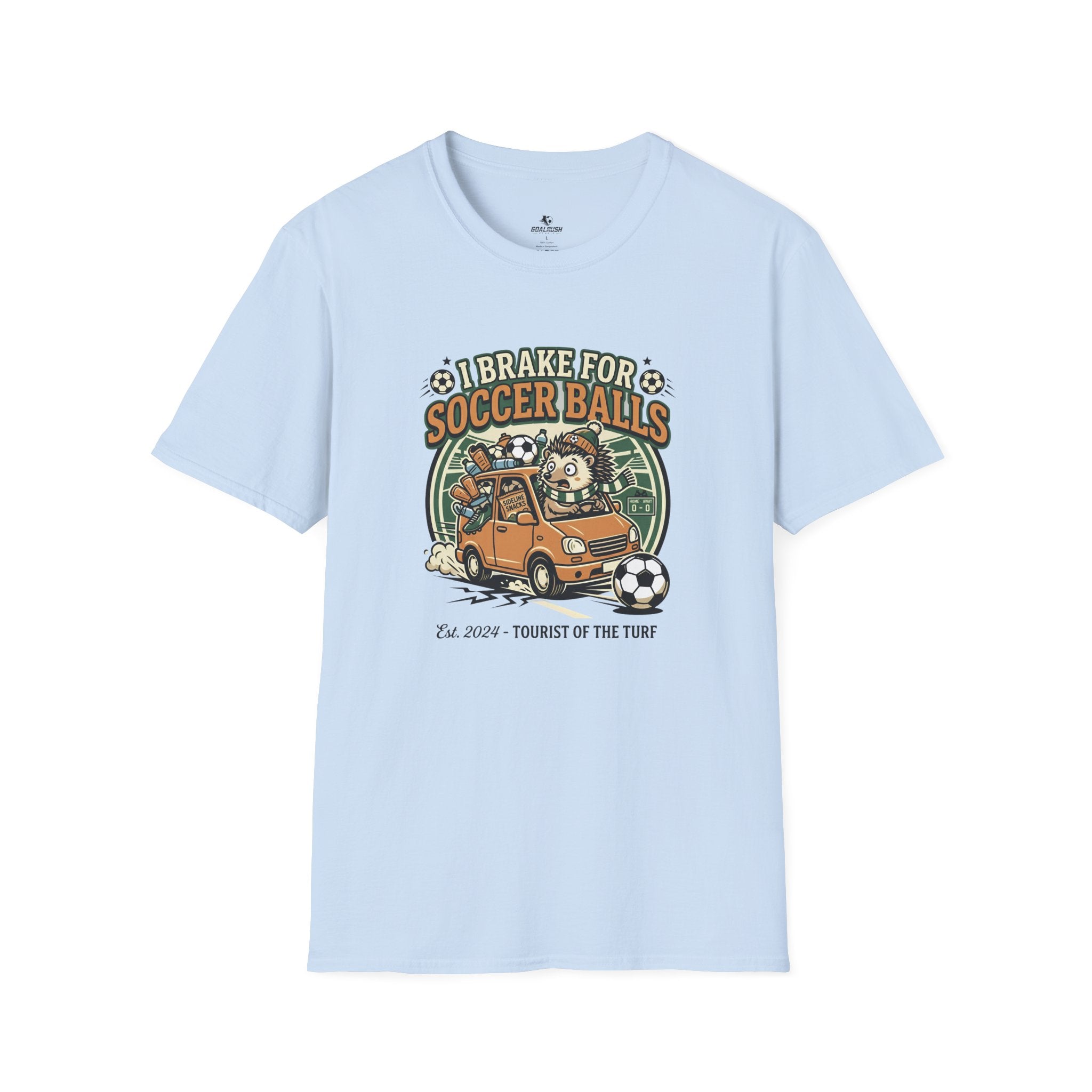 Hedgehog - I Brake for Soccer Balls Funny Soccer T-Shirt