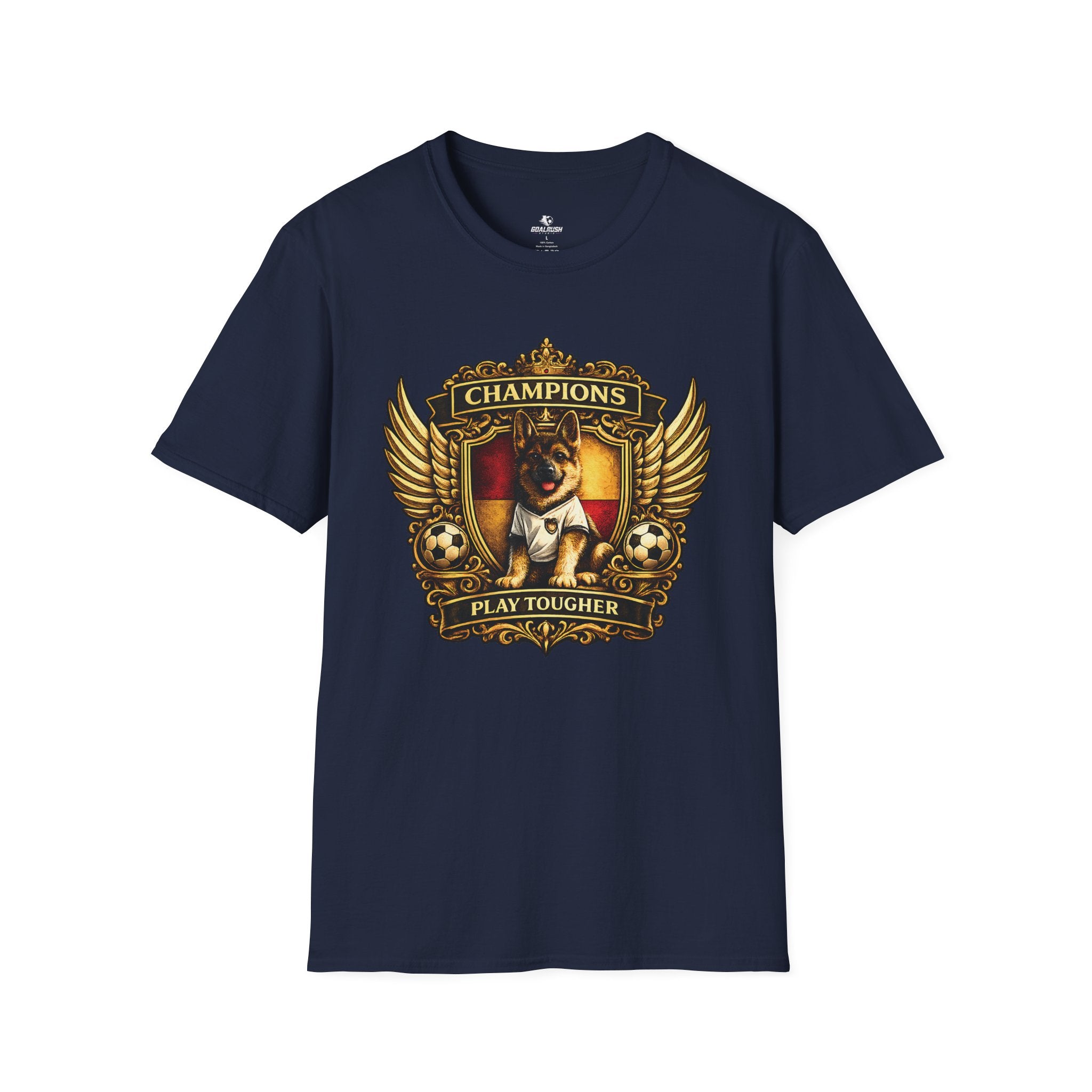 German Shepherd Champions Play Tougher Soccer T-Shirt