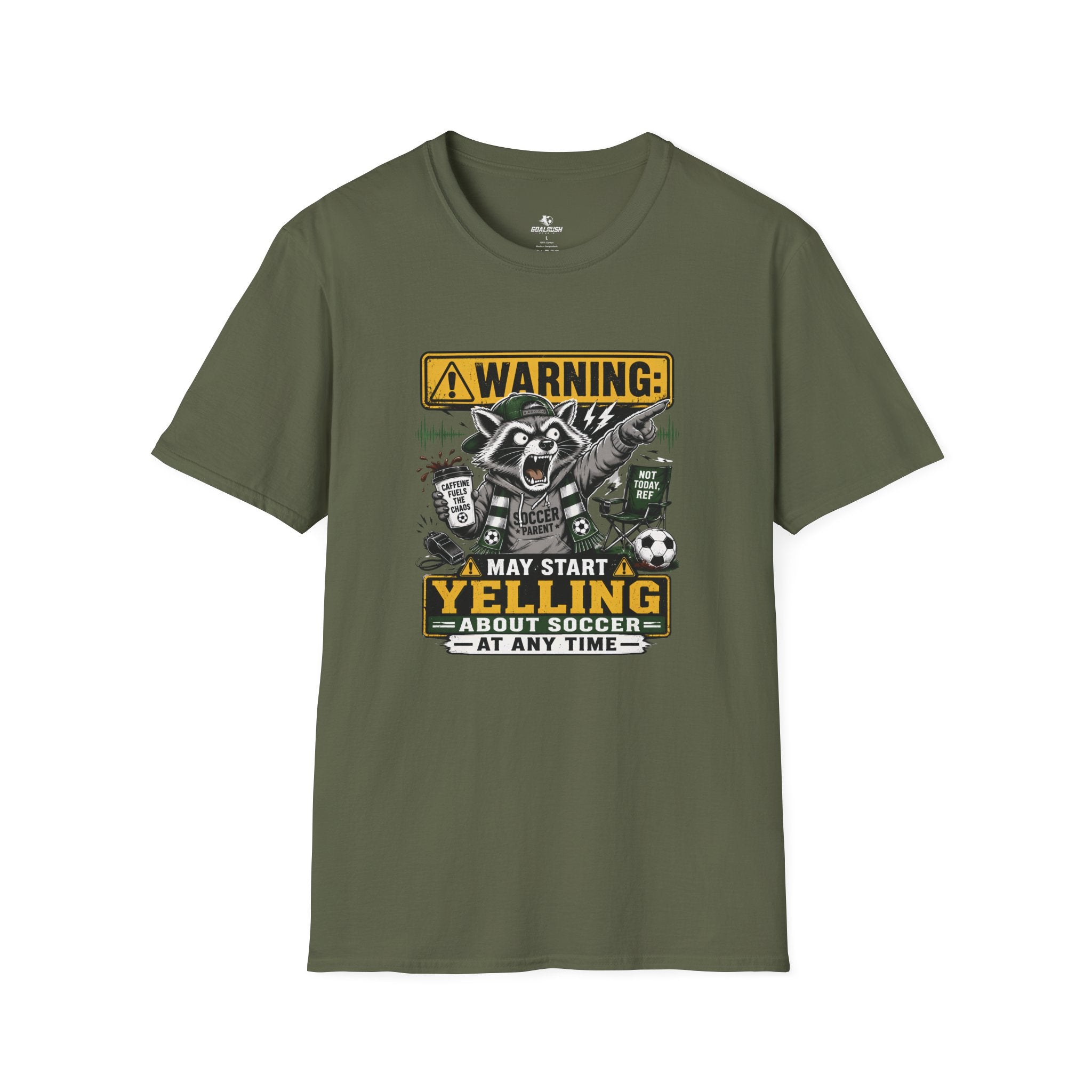 Racoon - Warning May Start Yelling About Soccer T-Shirt