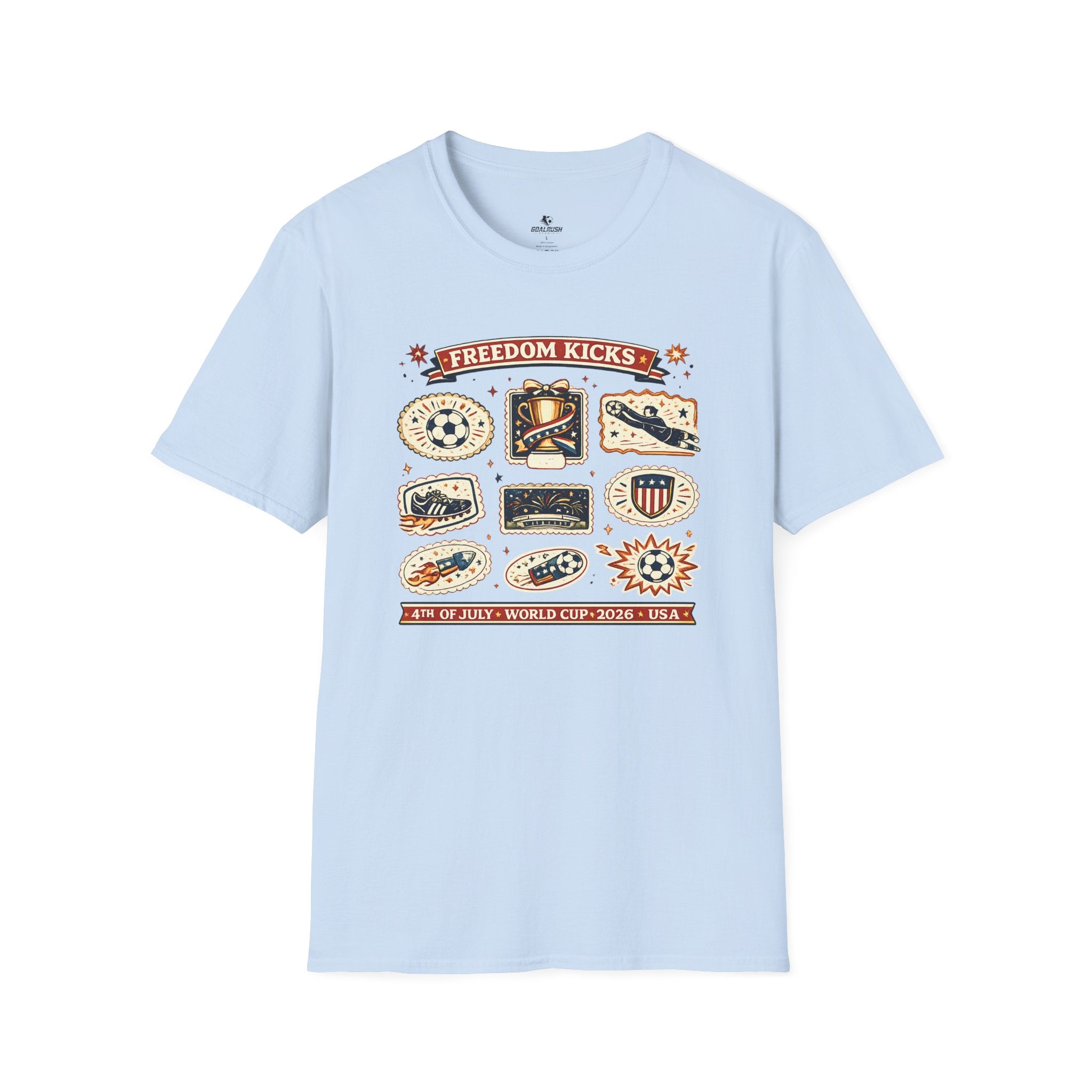 Independence Day - Retro Collage Grid World Cup T-Shirt