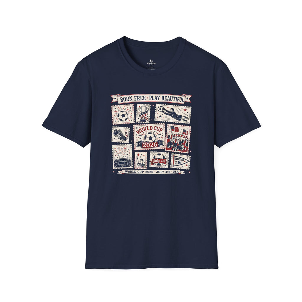 Independence Day - Retro Collage Grid World Cup T-Shirt