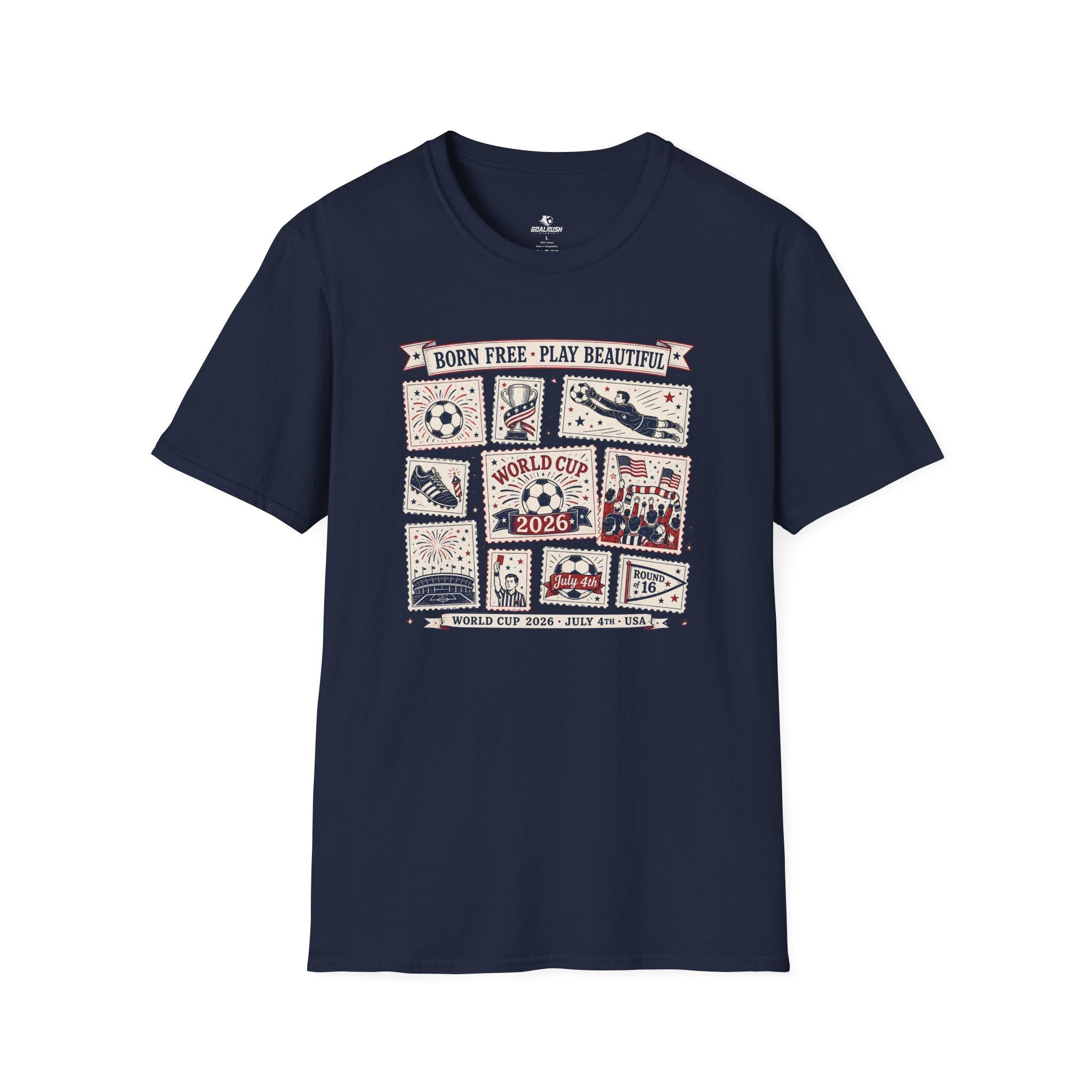 Independence Day - Retro Collage Grid World Cup T-Shirt