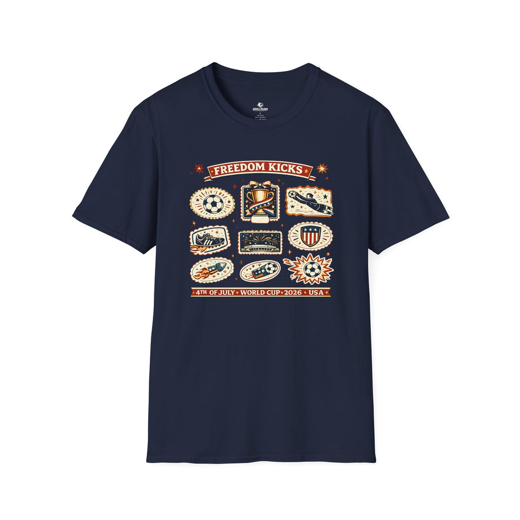 Independence Day - Retro Collage Grid World Cup T-Shirt