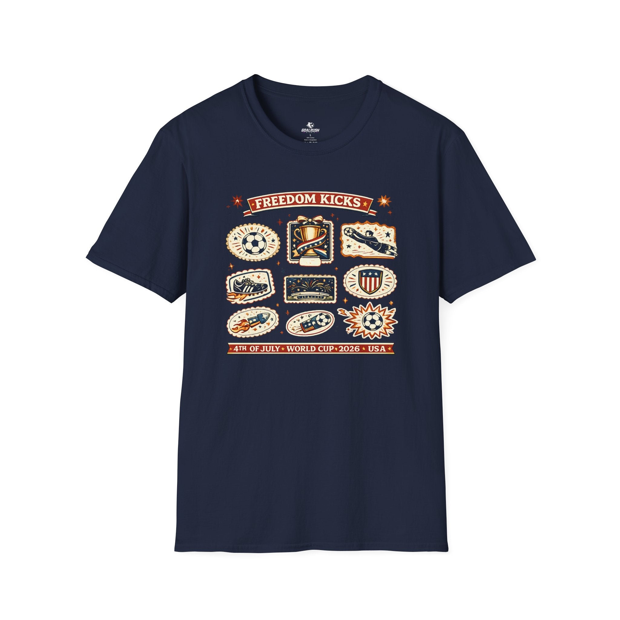 Independence Day - Retro Collage Grid World Cup T-Shirt