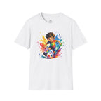 Colourful Cartoon Soccer Boy Graphic T-Shirt