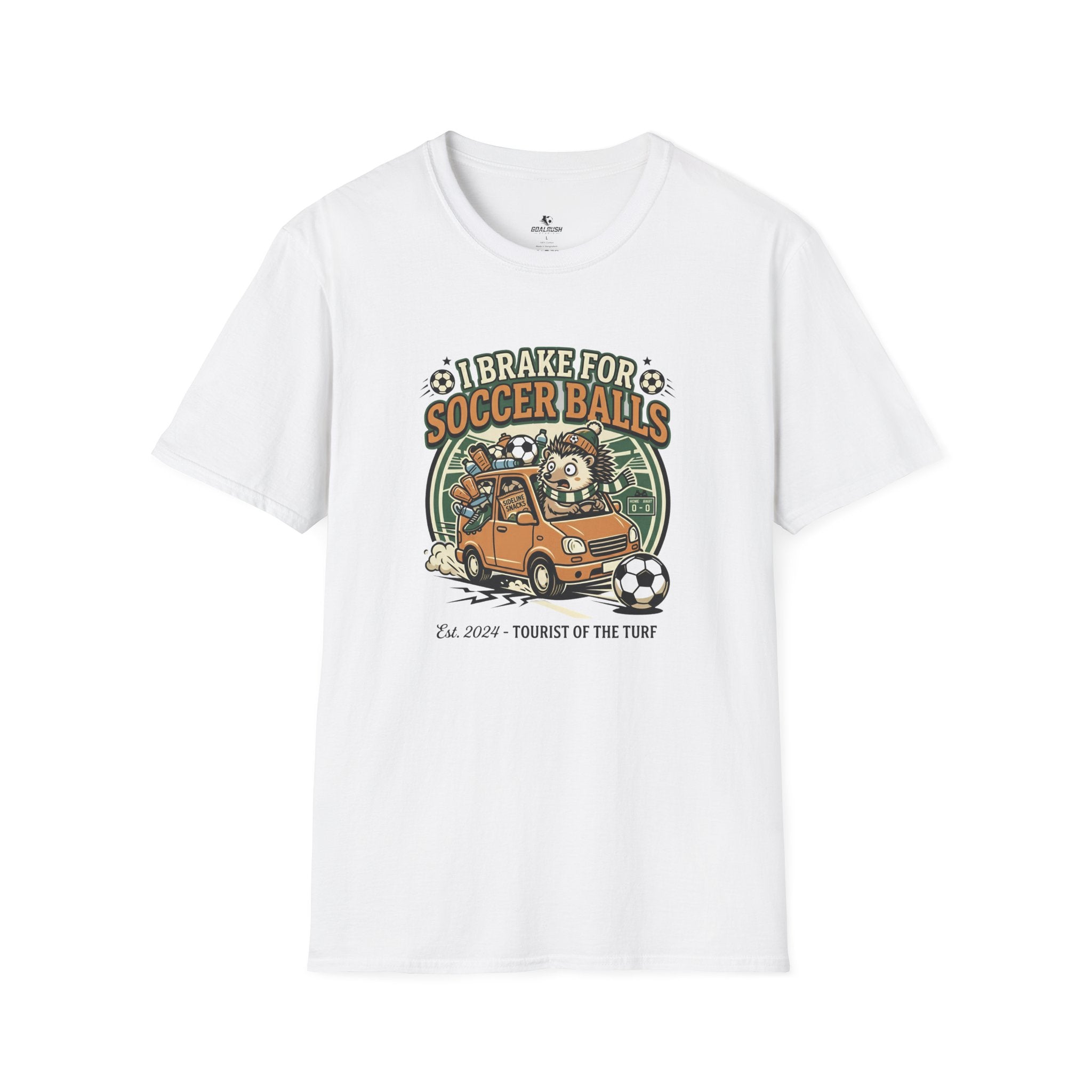 Hedgehog - I Brake for Soccer Balls Funny Soccer T-Shirt