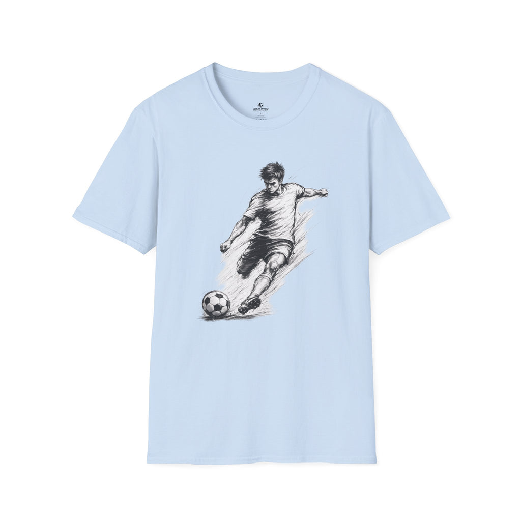 Soccer Strike Pencil Art Sketch T-Shirt