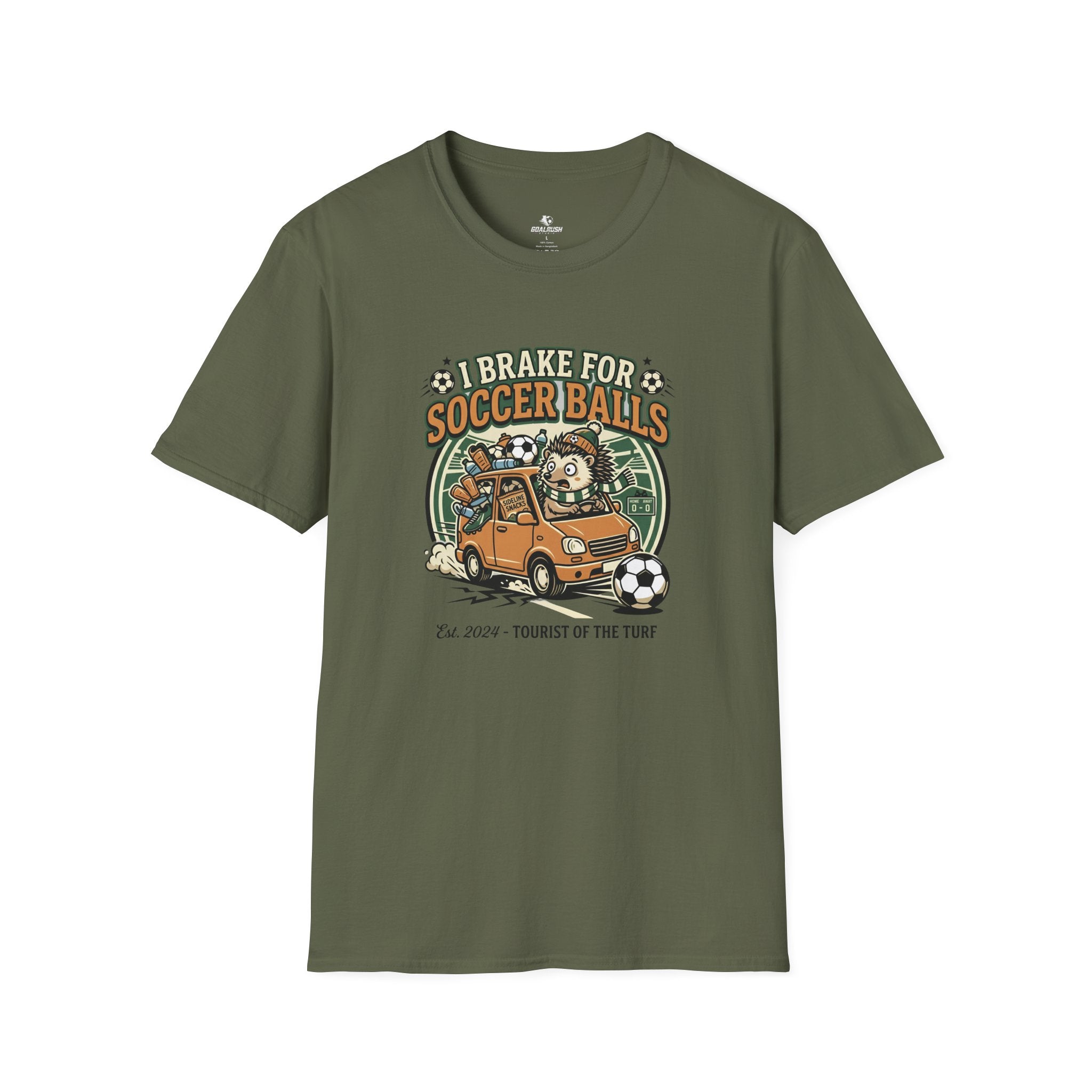 Hedgehog - I Brake for Soccer Balls Funny Soccer T-Shirt