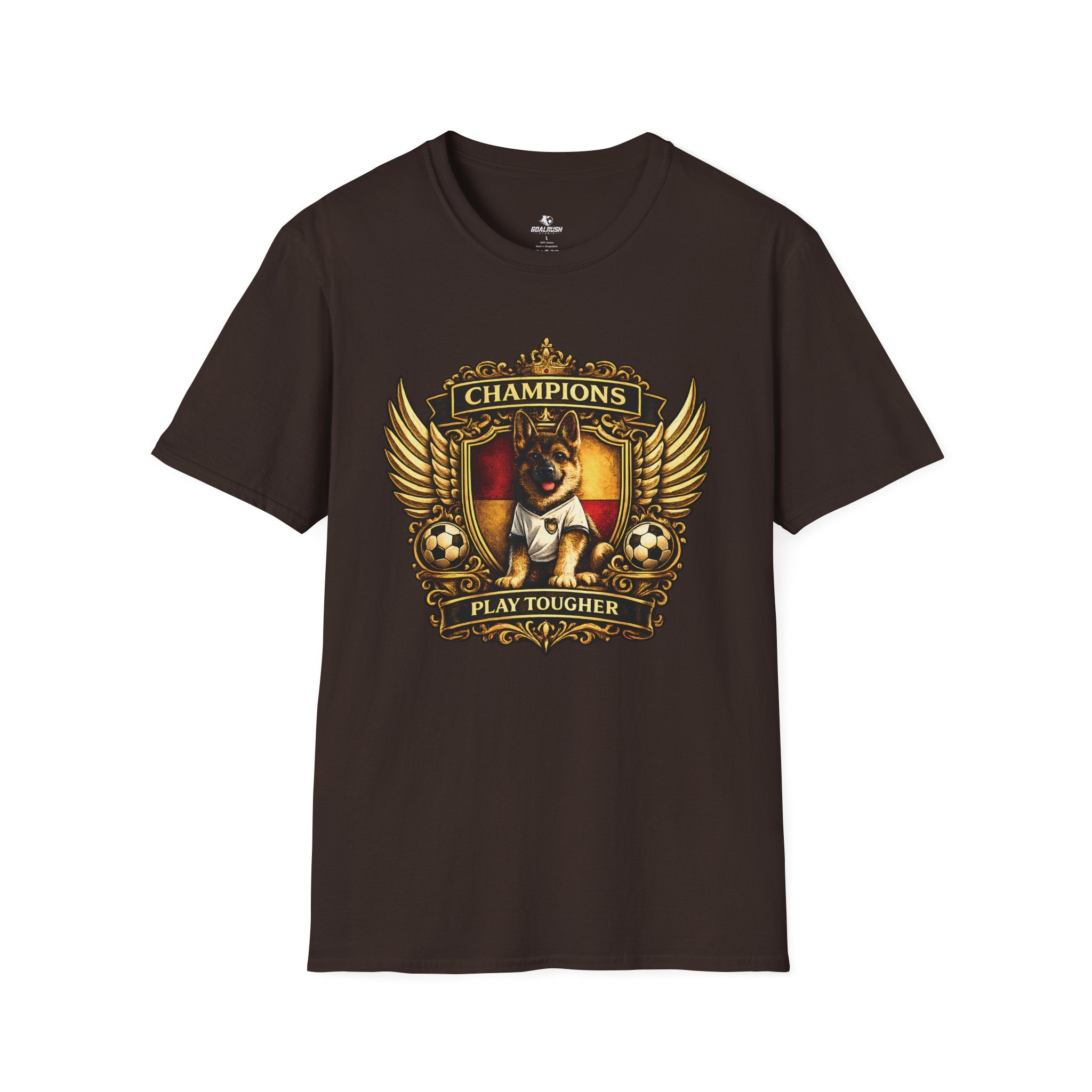 German Shepherd Champions Play Tougher Soccer T-Shirt