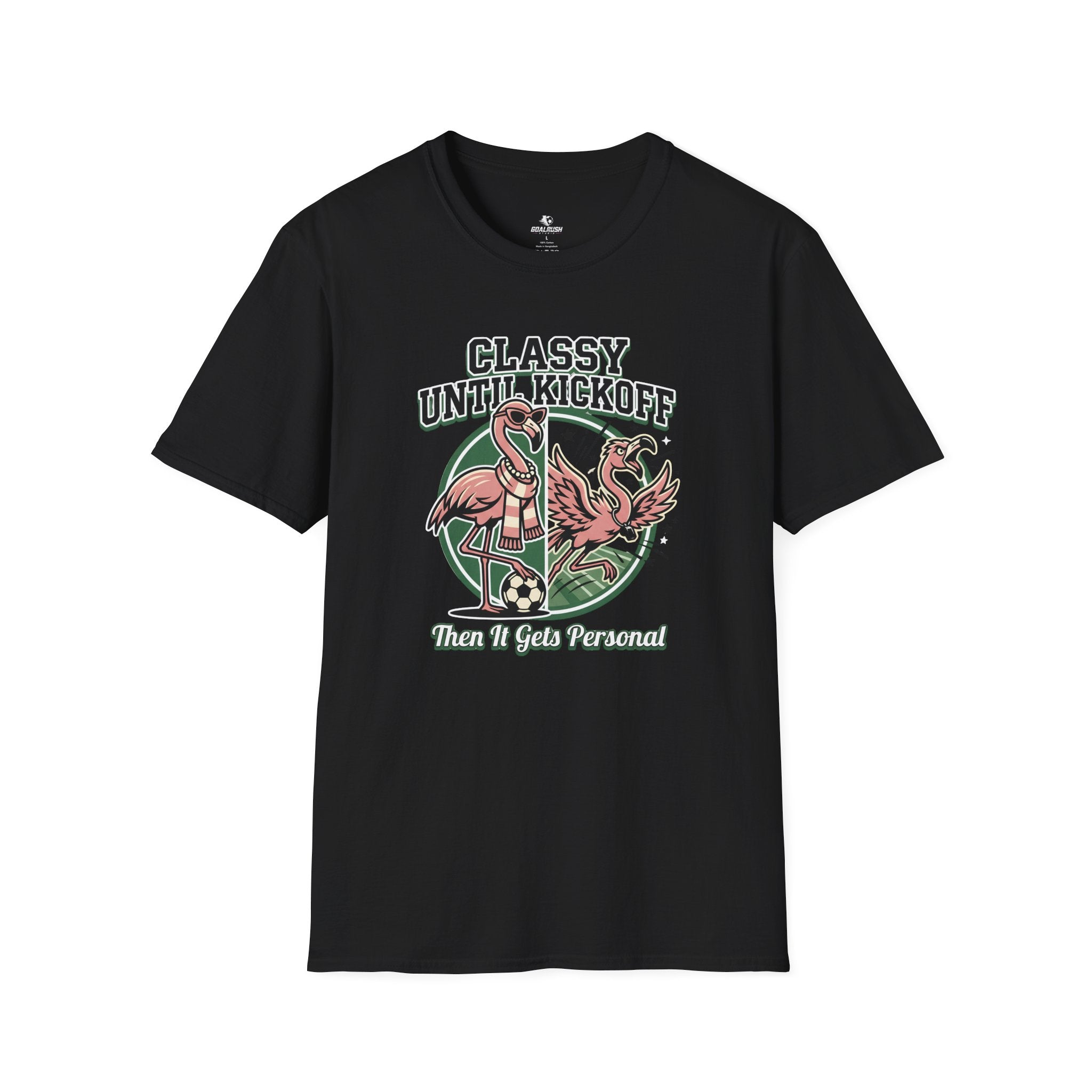 Funny Flamingo - Classy Until Kickoff Soccer T-Shirt