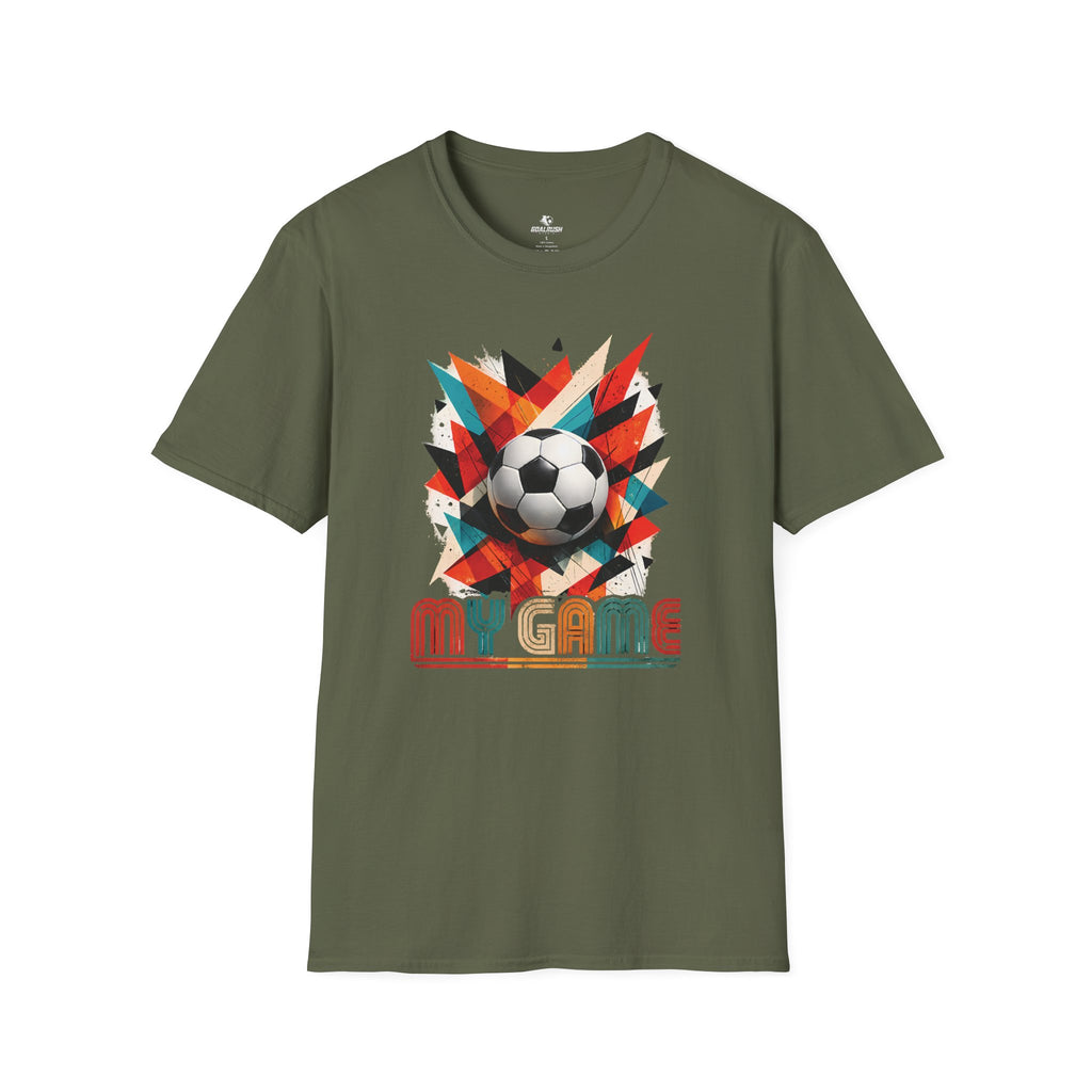 My Game Retro Geometric Soccer T-Shirt