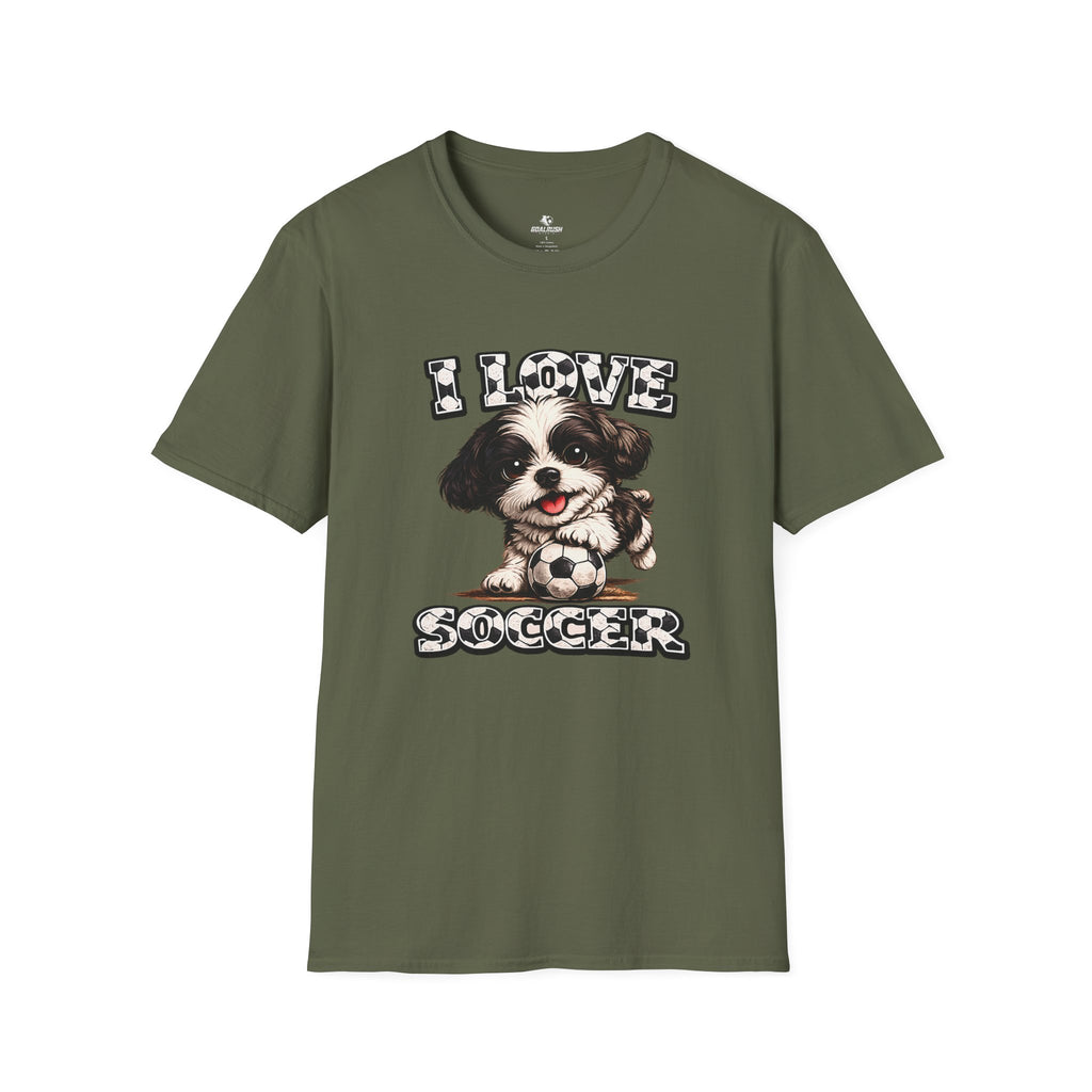 Cute Shih Tzu I Love Soccer T-Shirt