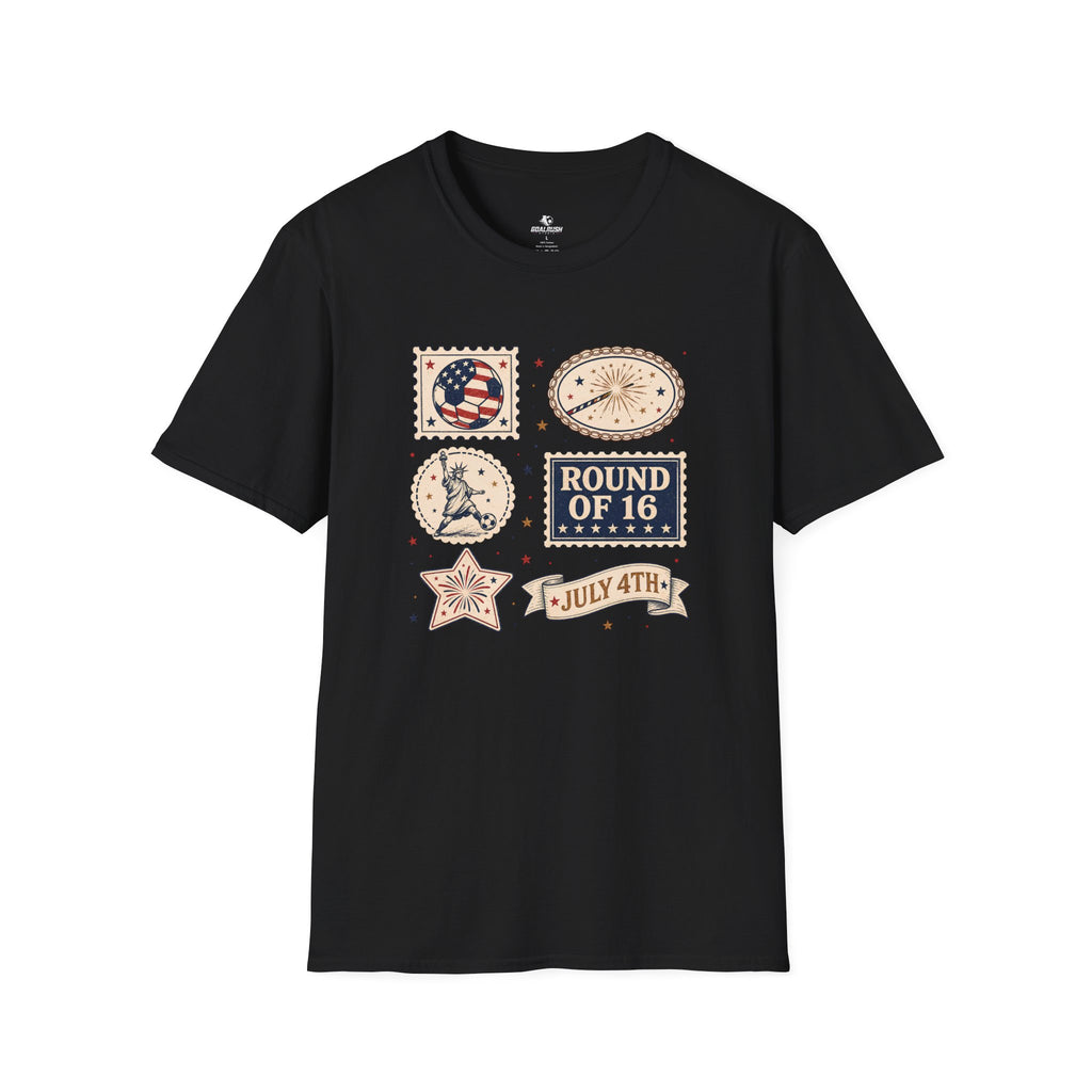 Independence Day - Retro Collage Grid World Cup T-Shirt