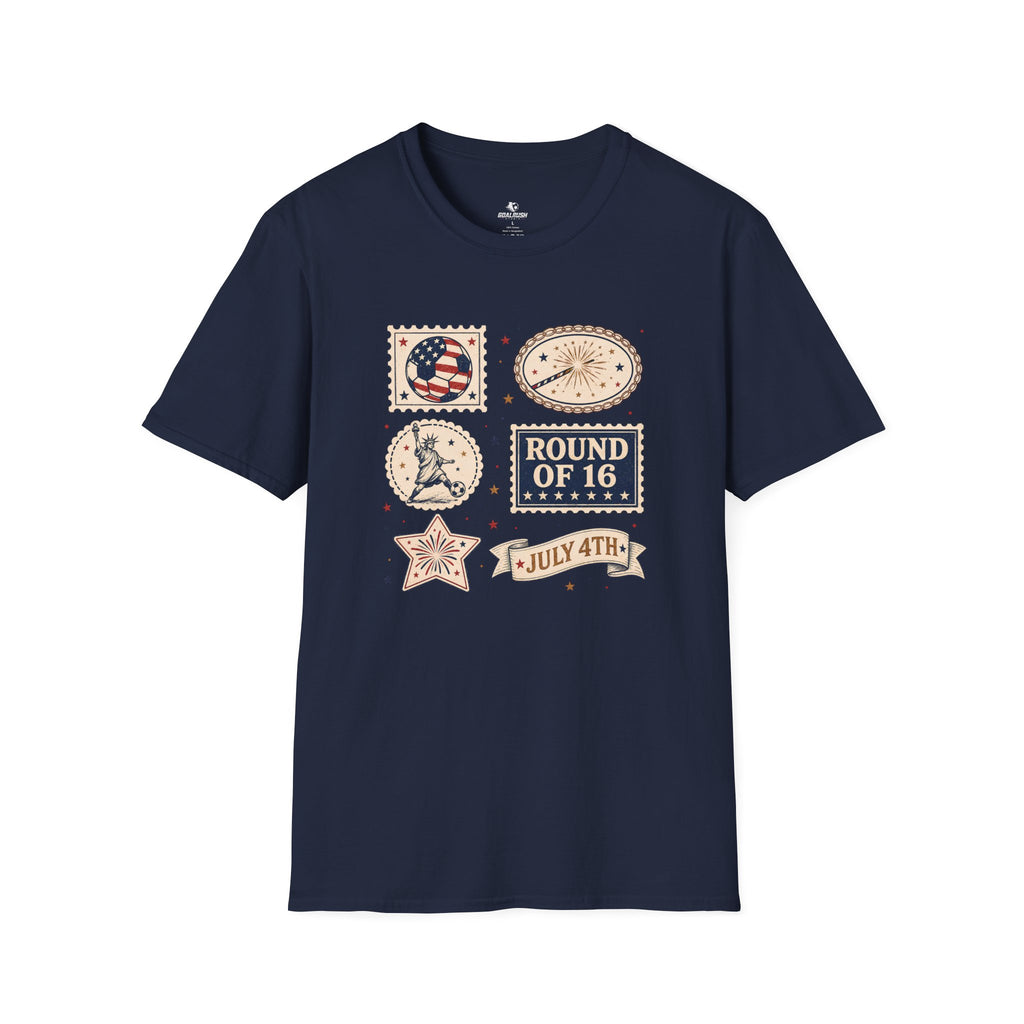 Independence Day - Retro Collage Grid World Cup T-Shirt