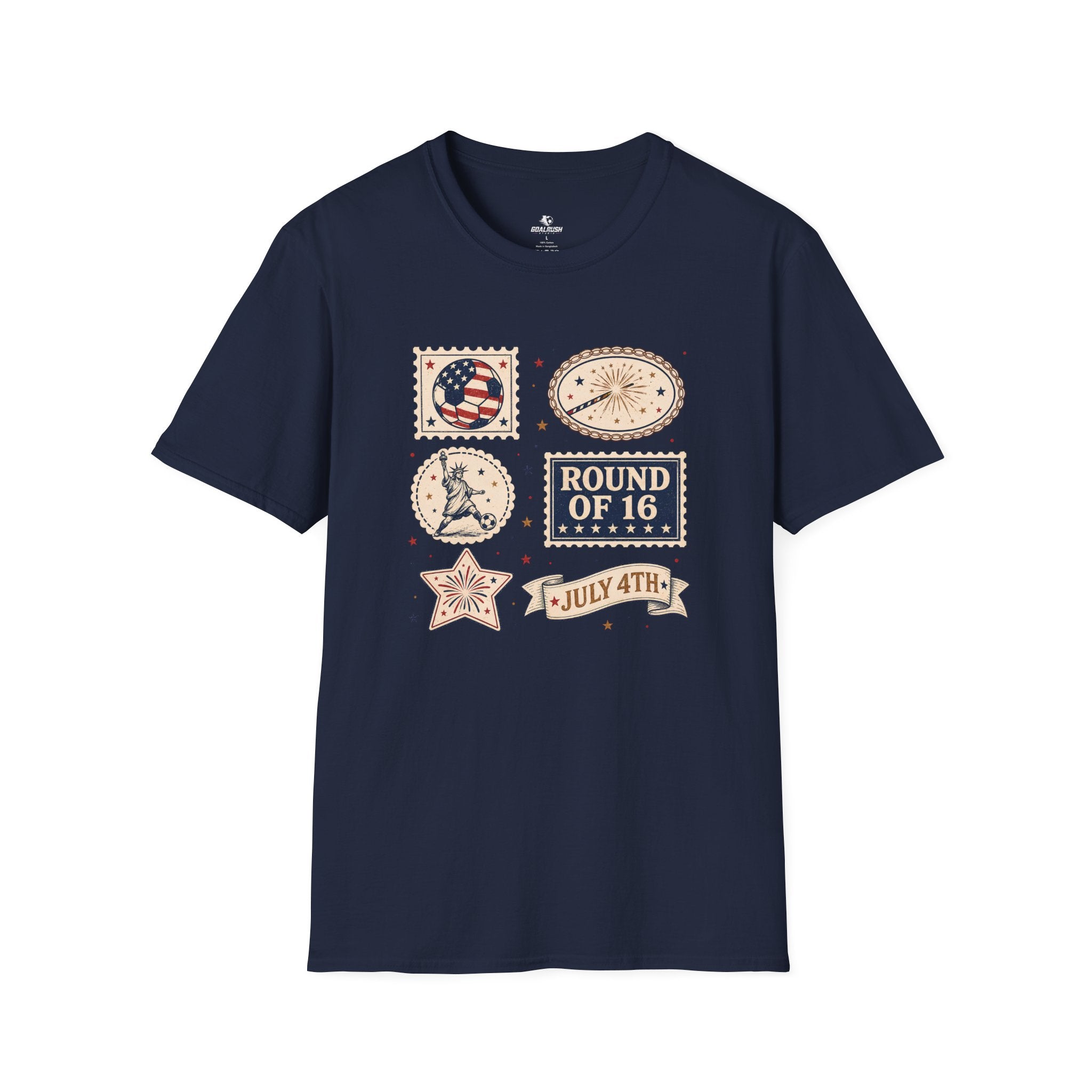 Independence Day - Retro Collage Grid World Cup T-Shirt