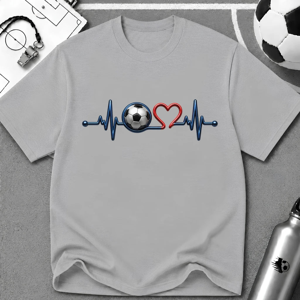 3D Ball and Heart Line Design - Colour T-Shirt - soccer fan t-shirt | GoalRush Studio
