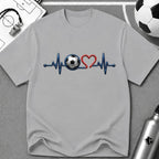 3D Ball and Heart Line Design - Colour T-Shirt - soccer fan t-shirt | GoalRush Studio