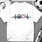 3D Ball and Heart Line Design - Colour T-Shirt - soccer fan t-shirt | GoalRush Studio
