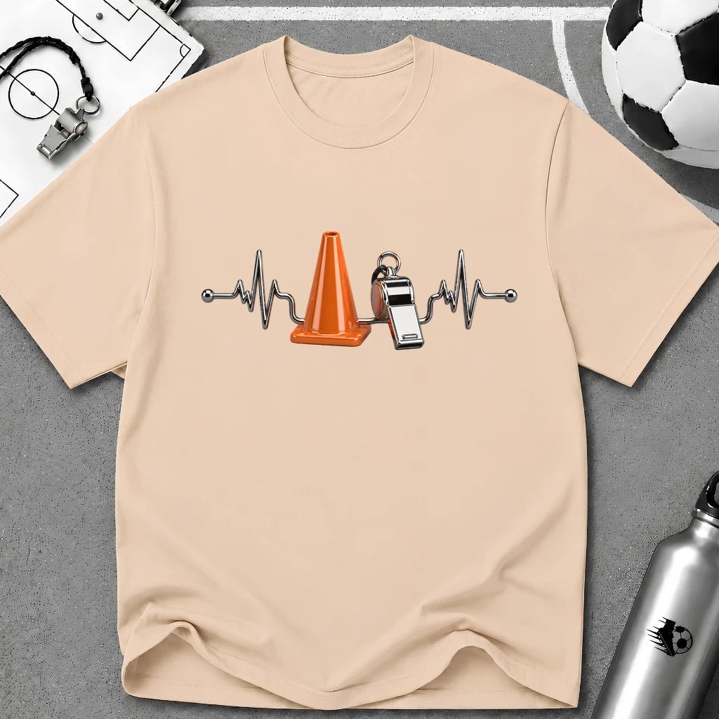 3D Cone and Whistle Line Design T-Shirt - soccer fan t-shirt | GoalRush Studio