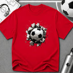 3D Football Breakthrough T-Shirt - soccer fan t-shirt | GoalRush Studio