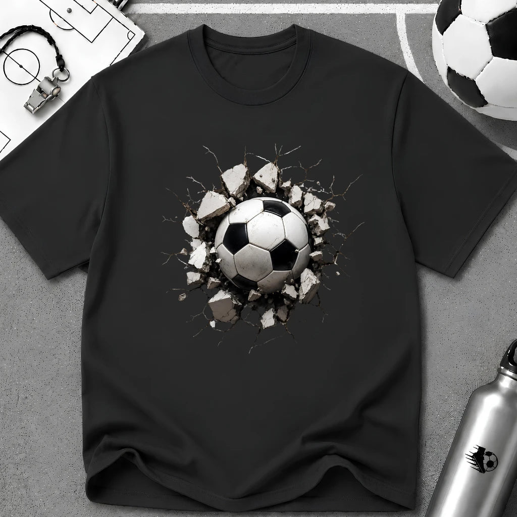 3D Football Breakthrough T-Shirt - soccer fan t-shirt | GoalRush Studio