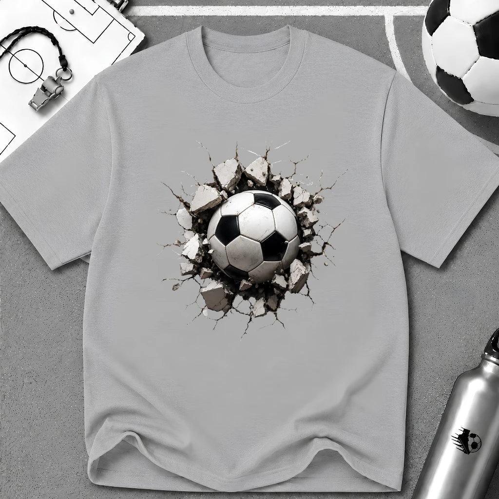 3D Football Breakthrough T-Shirt - soccer fan t-shirt | GoalRush Studio