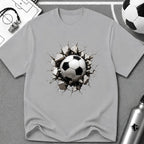 3D Football Breakthrough T-Shirt - soccer fan t-shirt | GoalRush Studio