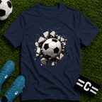 3D Football Breakthrough T-Shirt - soccer fan t-shirt | GoalRush Studio