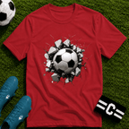 3D Football Breakthrough T-Shirt - soccer fan t-shirt | GoalRush Studio
