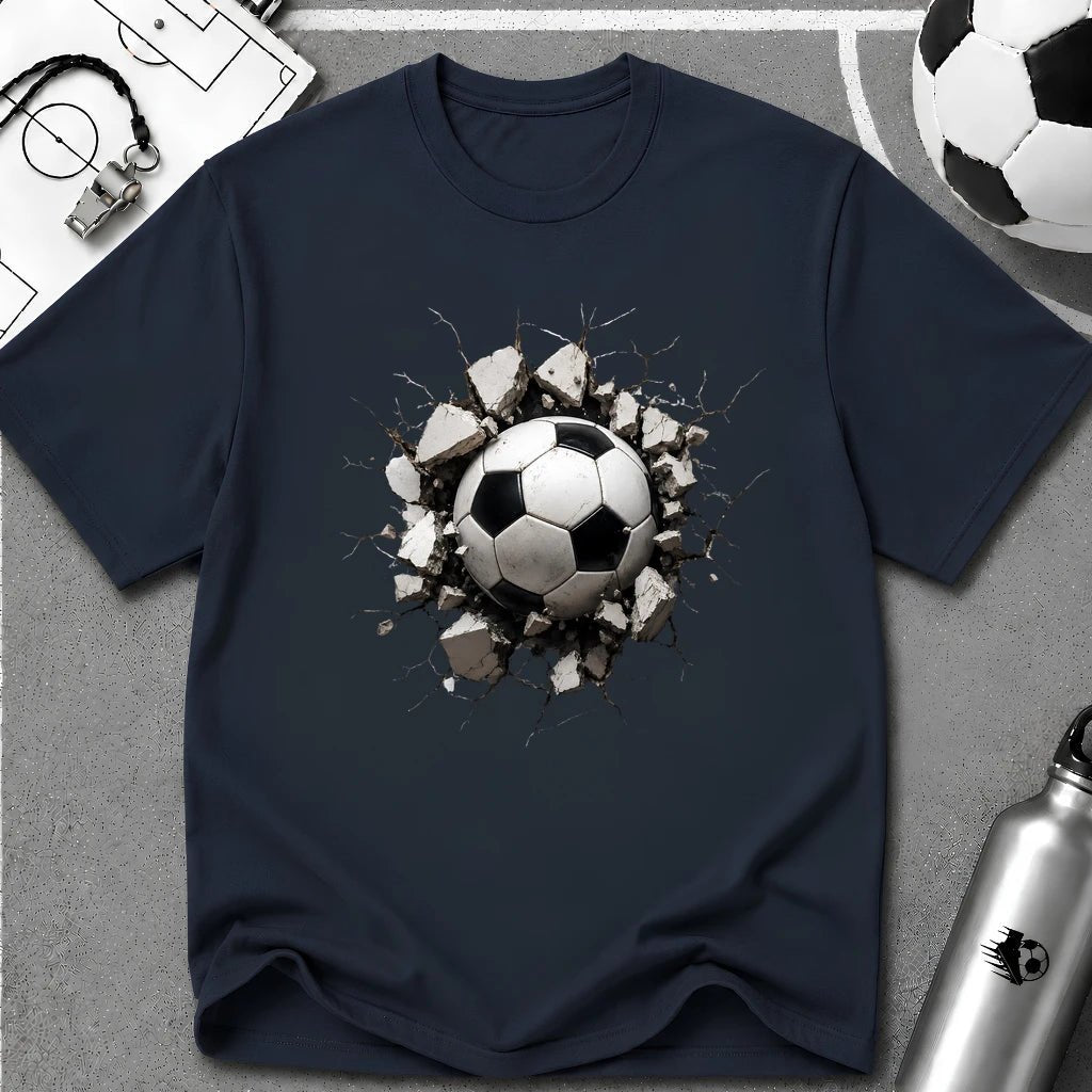 3D Football Breakthrough T-Shirt - soccer fan t-shirt | GoalRush Studio