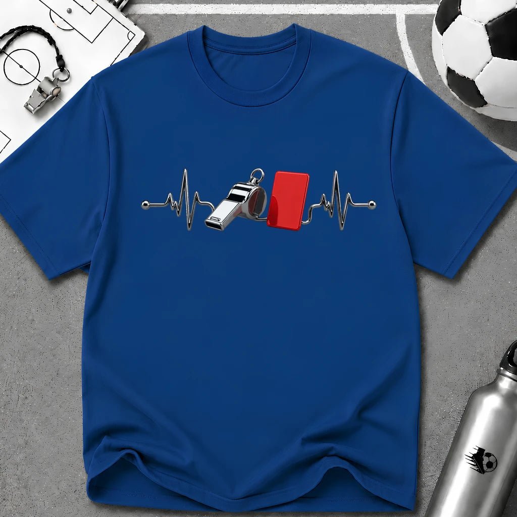 3D Whistle and Red Card Line Design T-Shirt - soccer fan t-shirt | GoalRush Studio