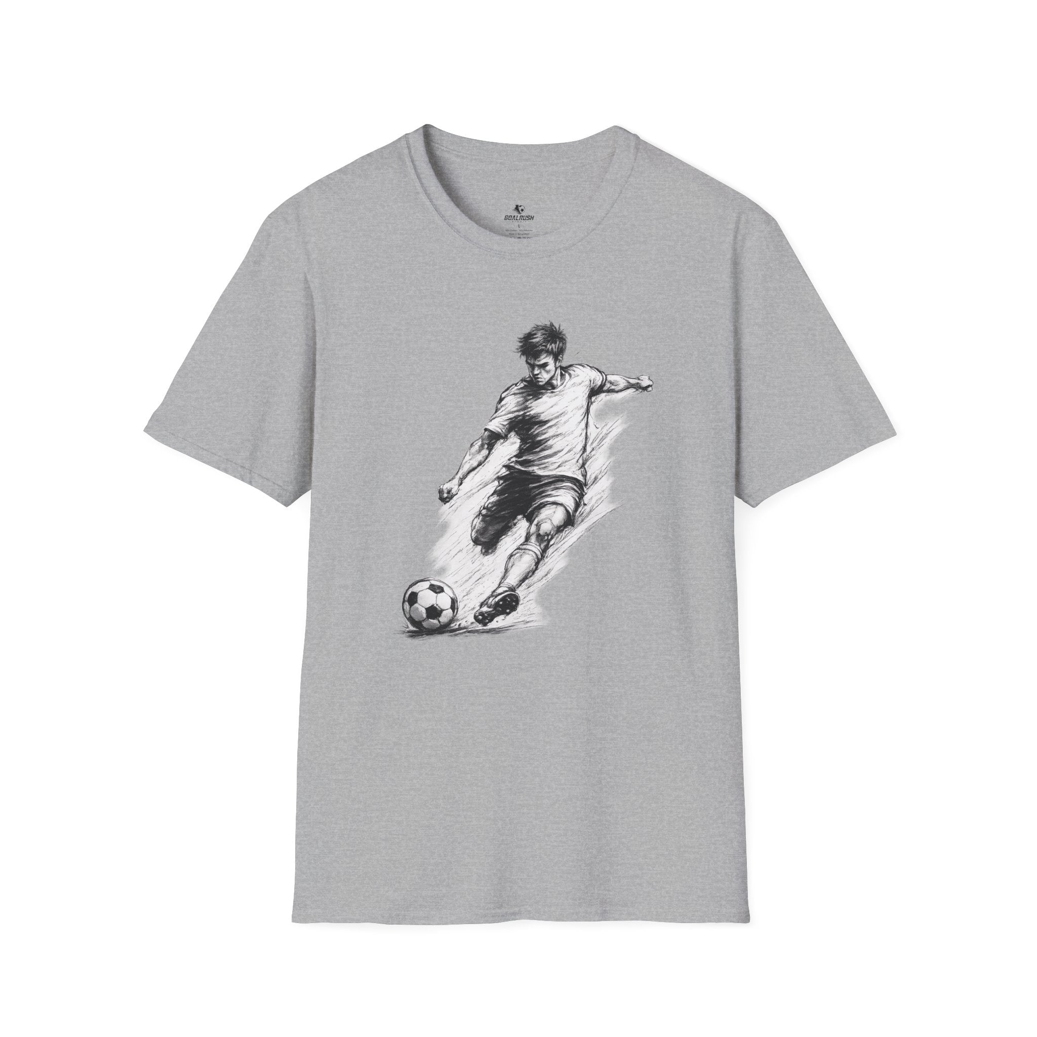 Soccer Strike Pencil Art Sketch T-Shirt