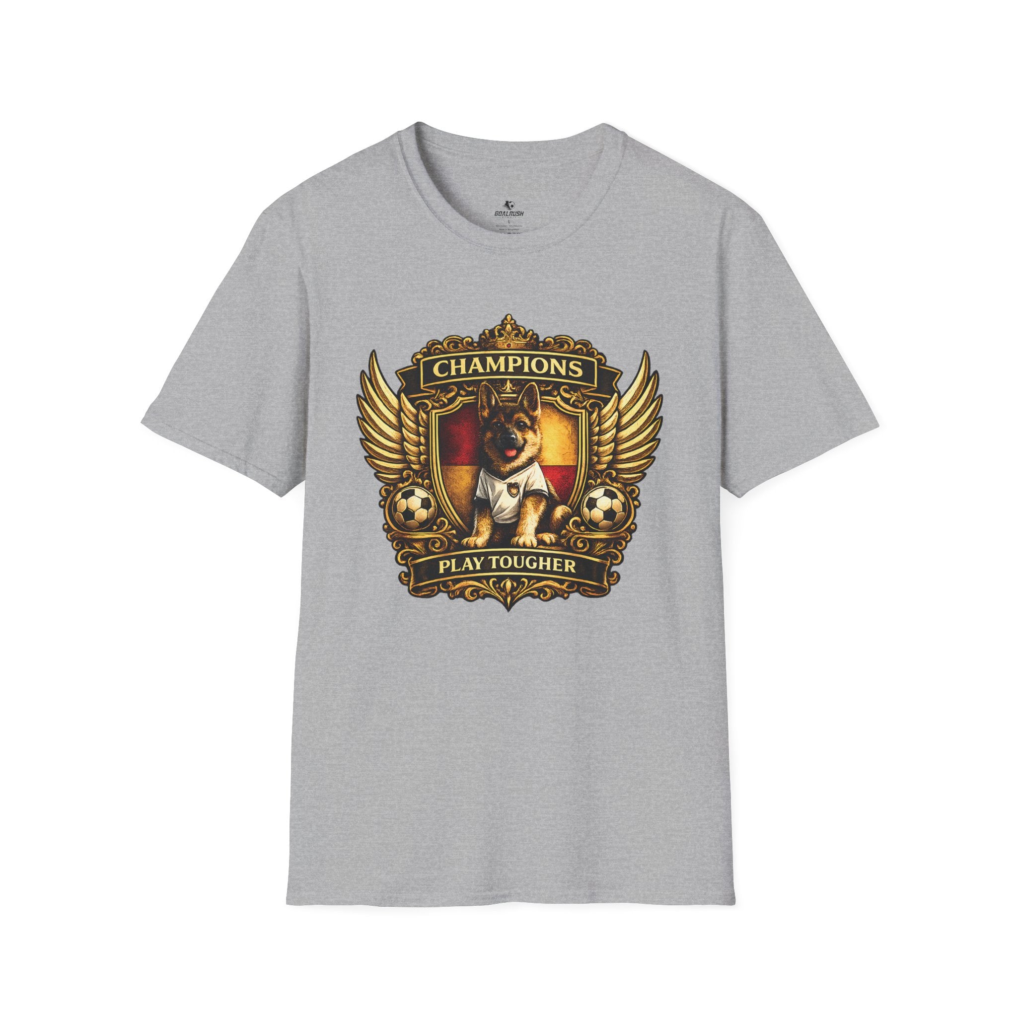 German Shepherd Champions Play Tougher Soccer T-Shirt
