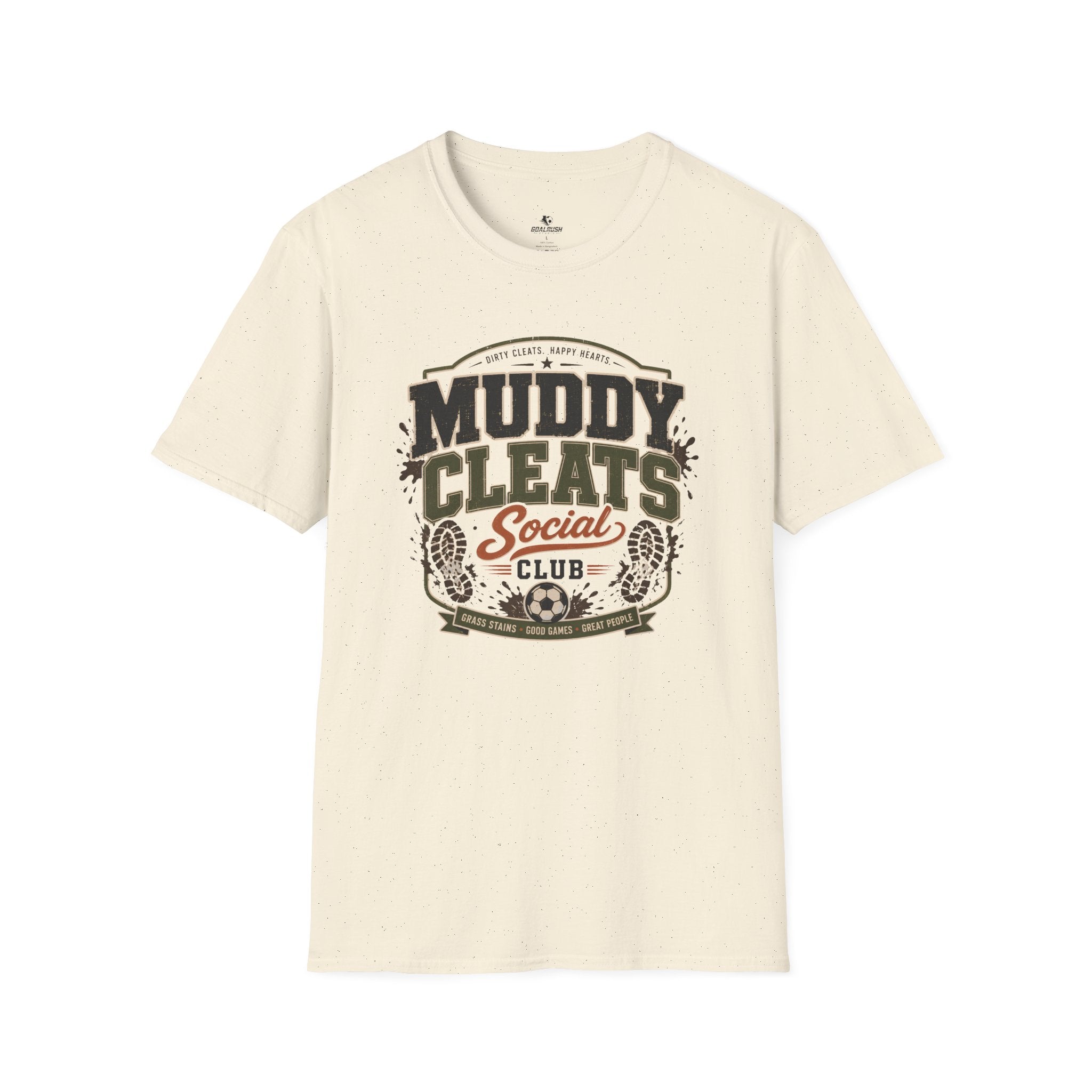 Muddy Cleats Social Club  Funny Soccer T-Shirt