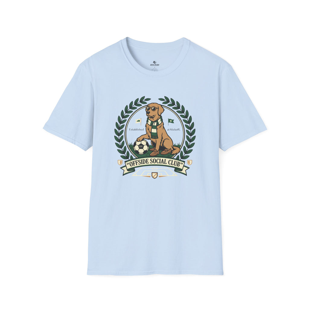 Golden Retriever Offside Social Club Soccer T-Shirt